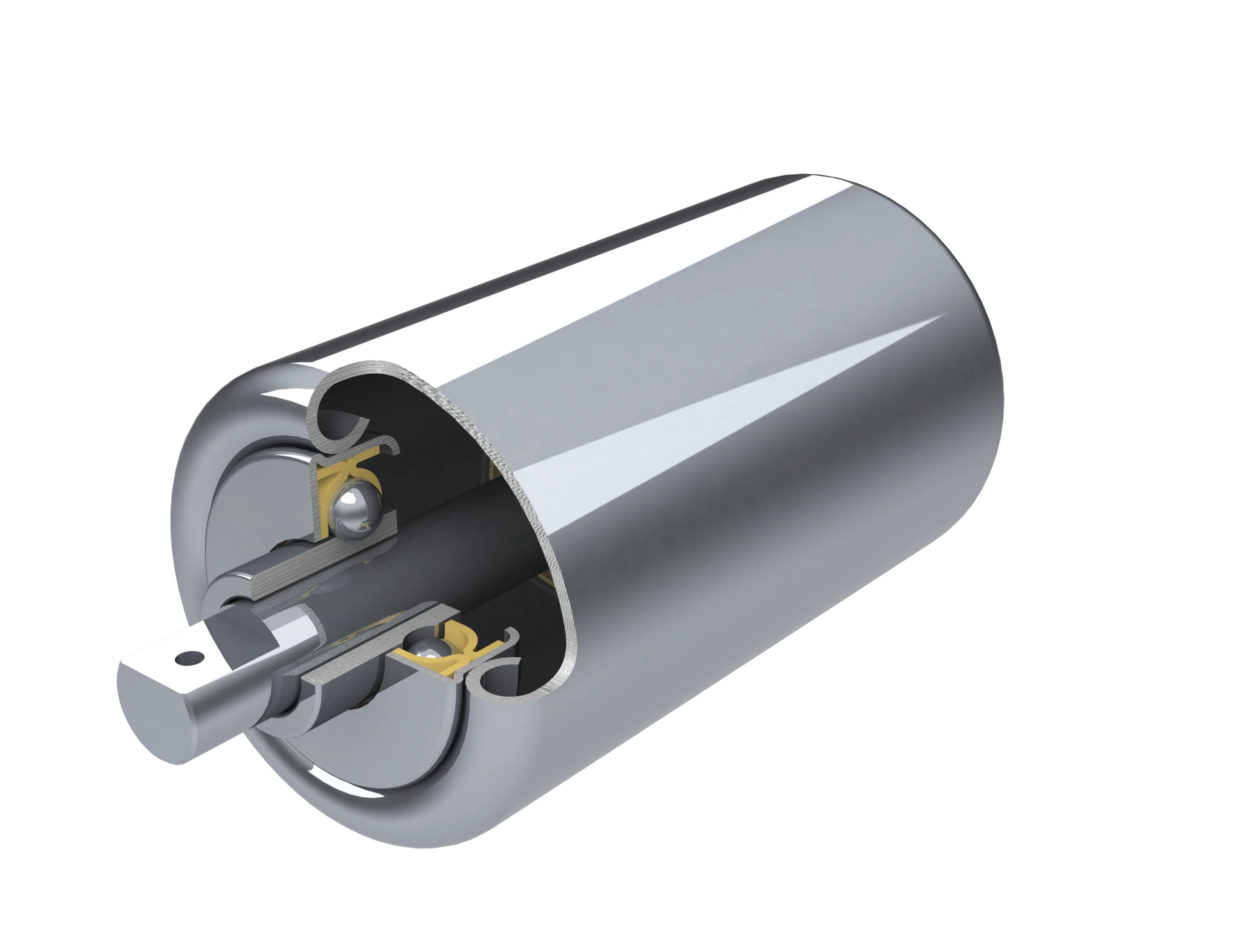 1-3 輕型CB滾筒 ┃CB珠軸承，實心軸，單扁鑽孔